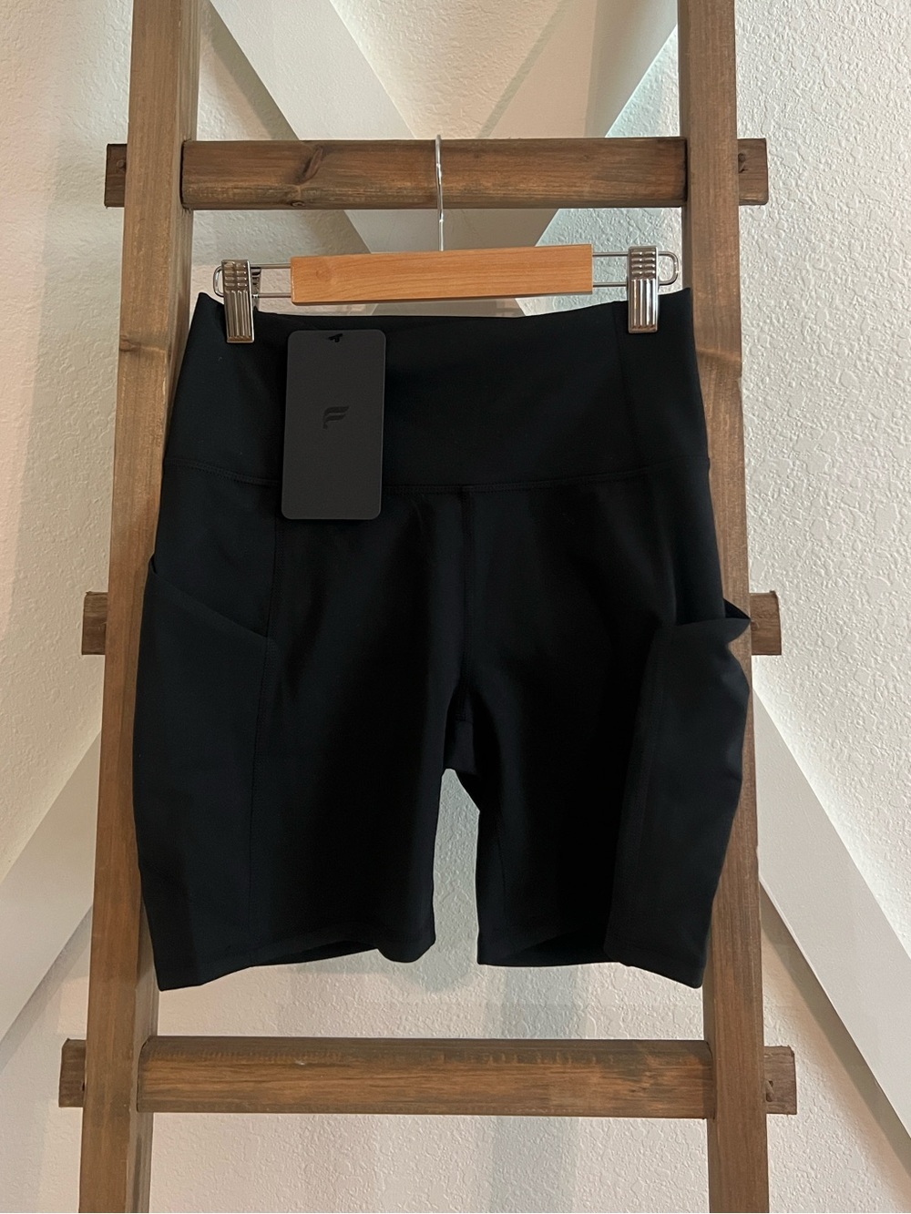 NWT Fabletics High Waisted Black Biker Shorts